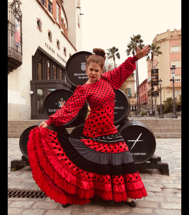 Falda flamenca profesional modelo Sevilla flashy