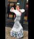 Falda flamenca profesional modelo Carmensol blanca