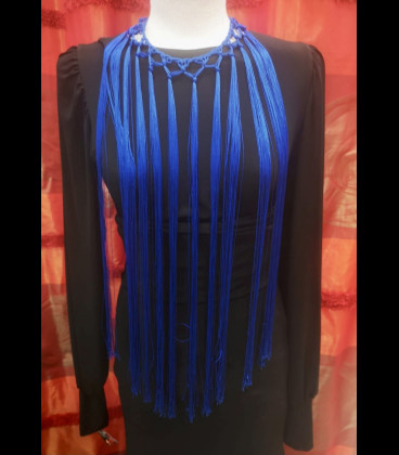 Flamenco fringe collar in blue color