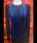 Flamenco fringe collar in blue color