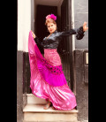 Falda flamenca profesional modelo Sevillanita fucsia