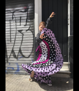 Profesional Flamenco Skirt Sevilla black and red