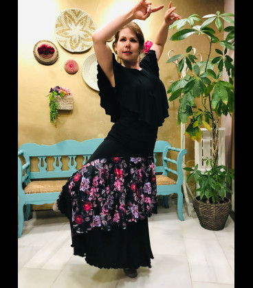 Falda flamenca Luna Doblada lilaflores