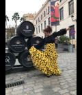 Profesional Flamenco Skirt modell Fandango yellow black polkadots