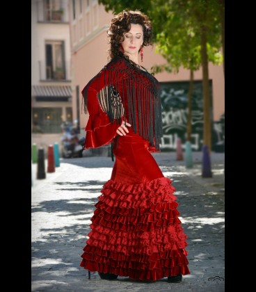 Flamenco skirt for show modell minifrills velvet