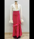 Flamenco skirt for girls Fiona red polkadots