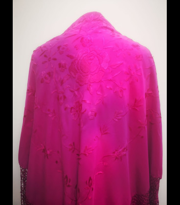 Mantón de seda para bailar en color fucsia (semi-profesional)