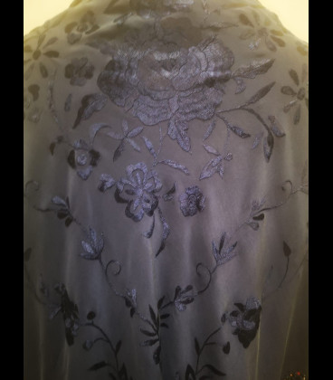 Mantón de seda para bailar en color negro (semi-profesional)