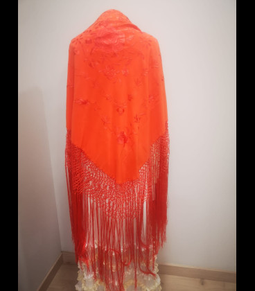 Mantón de seda para bailar en color coral (semi-profesional)