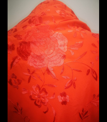Mantón de seda para bailar en color coral (semi-profesional)