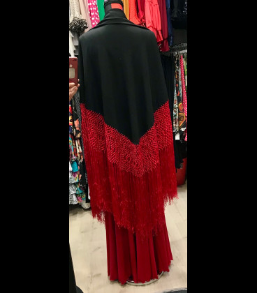 Flamenco dancing Practice shawl black and red
