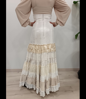 Profesional Flamenco Skirt Sevilla Beige
