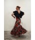 Falda flamenca profesional alegrias flores naranja