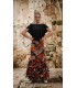 Falda flamenca profesional alegrias flores naranja