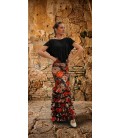 Falda flamenca profesional alegrias flores naranja