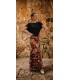 Falda flamenca profesional alegrias flores naranja