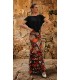 Falda flamenca profesional alegrias flores naranja