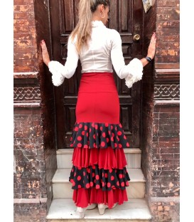 Profesional Flamenco Skirt modell Tulipan polcadots red