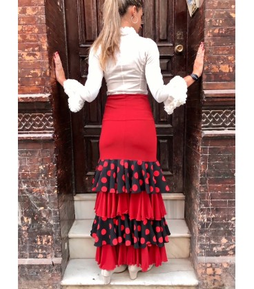 Profesional Flamenco Skirt modell Tulipan polcadots red