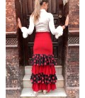 Profesional Flamenco Skirt modell Tulipan polcadots red