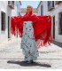 Asymmetric Floral Flamenco Skirt Viento