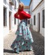 Asymmetric Floral Flamenco Skirt Viento