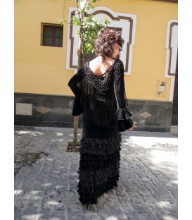 Falda flamenca profesional modelo minivolantes terciopelo