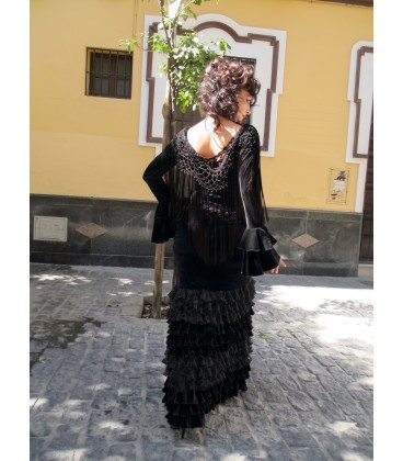 Falda flamenca profesional modelo minivolantes terciopelo