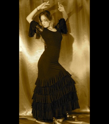 Conjunto flamenco profesional modelo SOL lycra con encaje