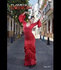 Conjunto flamenco profesional modelo SOL lycra con encaje (5 volant)