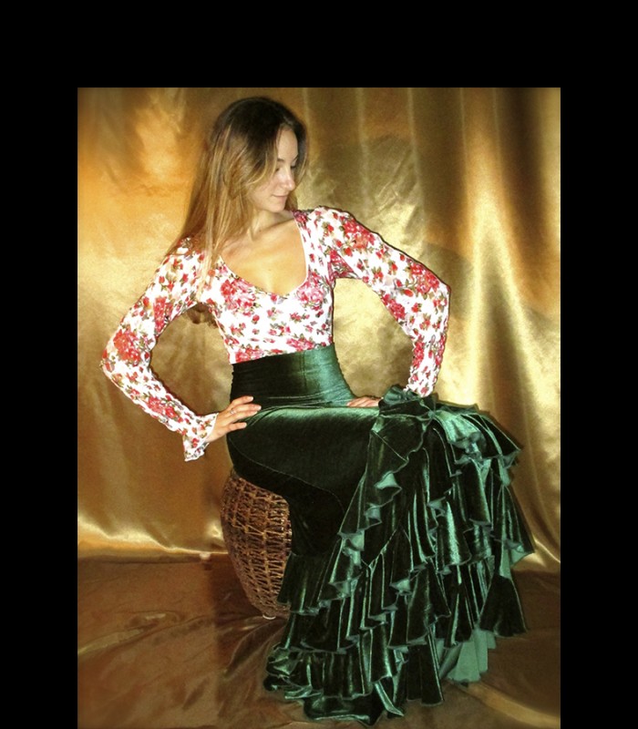 Falda flamenca modelo Sol terciopelo - Flamencodesign Sevilla