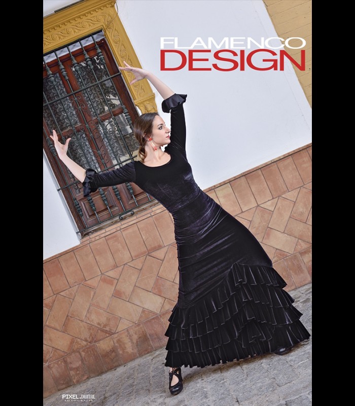 Conjunto flamenco profesional modelo terciopelo - Flamencodesign Sevilla