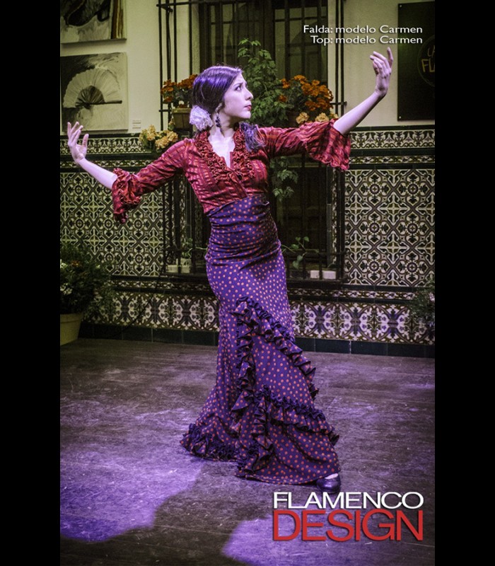 Falda flamenca Carmen 4 volantes - Flamencodesign Sevilla