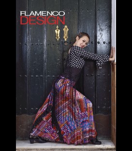 Falda Flamenca 12/a 後部に三角状の三段フリル、ななめに二段フリル 特別生地