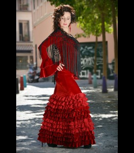 Conjunto flamenco Modelo minivolantes terciopelo