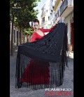 Professional flamenco dancing shawl in color black