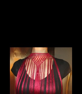 Flamenco fringe collar in red color