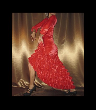 Vestido de flamenco profesional alegrias rush escote