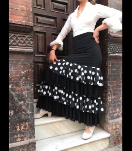Profesional Flamenco Skirt modell Tulipan polcadots black