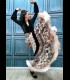Falda flamenca profesional modelo Sevilla flores beige