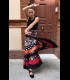 Profesional flamenco skirt Sevilla black/flowers