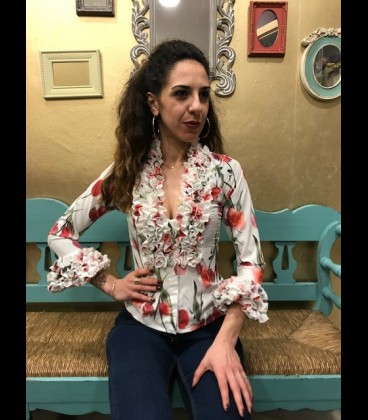 Blusa flamenca Carmen TULIPAN BLANCO