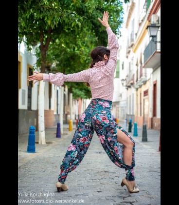 Pantalon de flamenco para ensayo flores