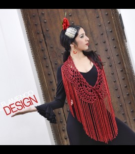 Crochet para bailar con fleco rojo
