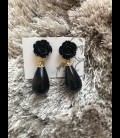 Teardrop earrings in color black (small)