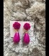 Earring lagrima pink/small