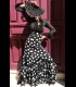 Falda de flamenco profesional モデルカルメン Carmensol negroyblanco