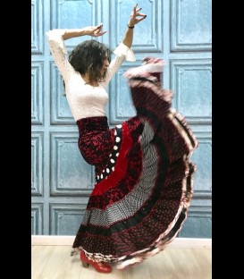 Profesional Flamenco Skirt Sevilla redandblack