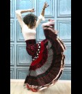 Falda flamenca profesional modelo Sevilla rojonegro
