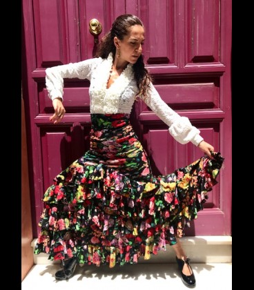 Profesional Flamenco Skirt amanecer flower
